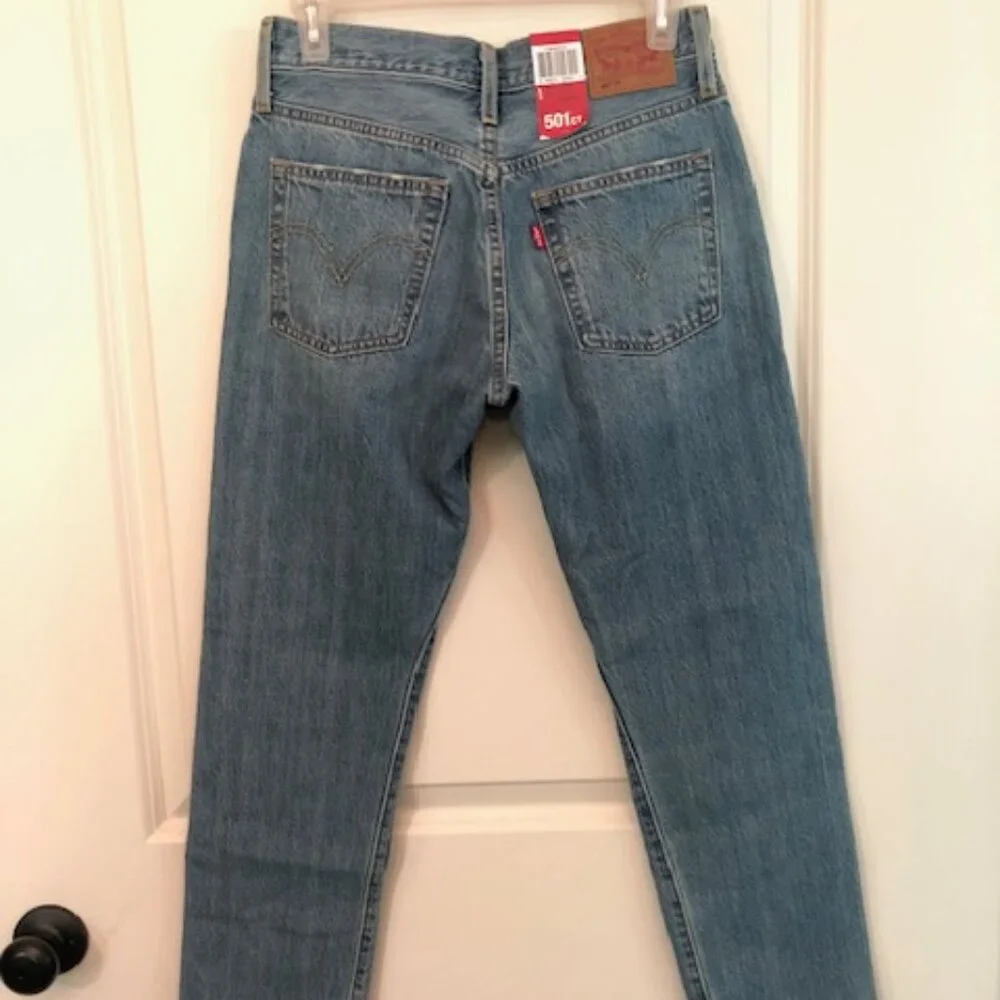 NWT Levi's 501 CT Denim Jeans Waist 24" Inseam 32" Cropped - Picture 8 of 15